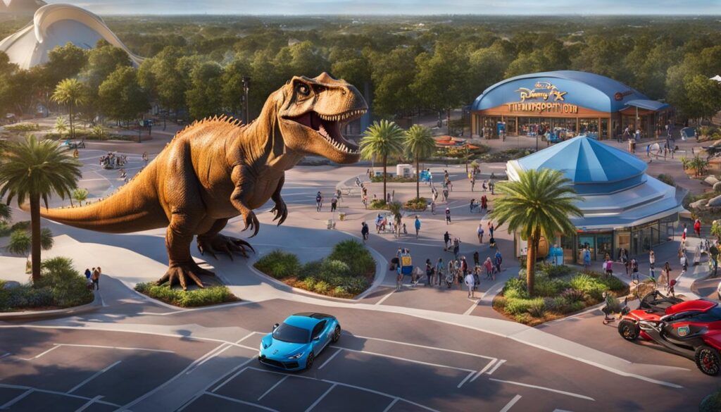 convenient parking for T. rex at Disney Springs