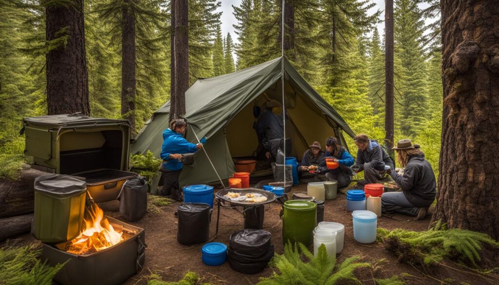 best practices for storing food in bear country while camping